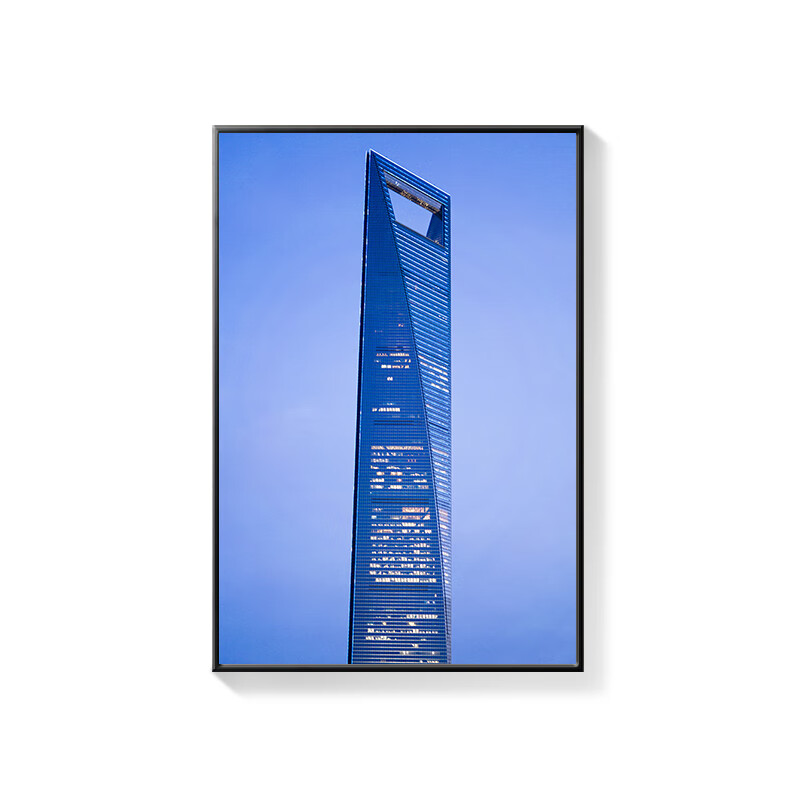 特美刻城市建筑挂画 上海风景装饰画东方明珠城市建筑夜景摄影挂画