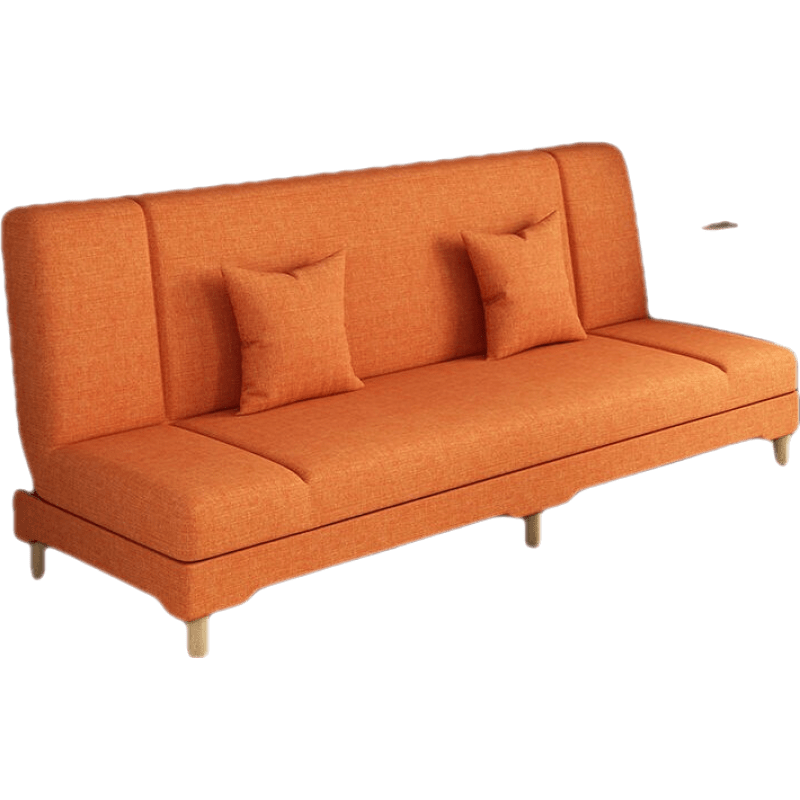 黎尧可折叠沙发床两用小户型沙发出租房卧室客厅简易布艺沙发办公室简约小沙发休闲单人多功能 橘红色【加厚海绵加宽】 1.2米单人位