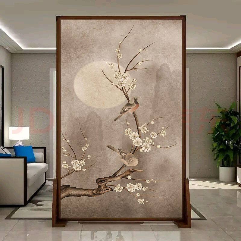 屏风隔断正对入户门遮挡客厅办公室卫生间对门风水玄关 l款双面图案