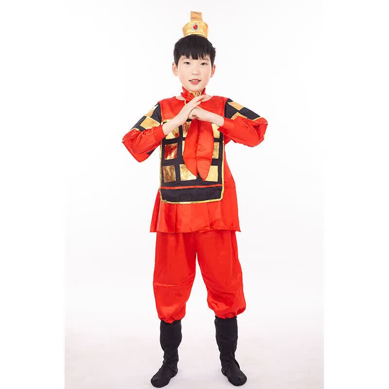 山头林村儿童节cosplay服装士兵古代演出男女童古装盔甲花木兰戏曲将