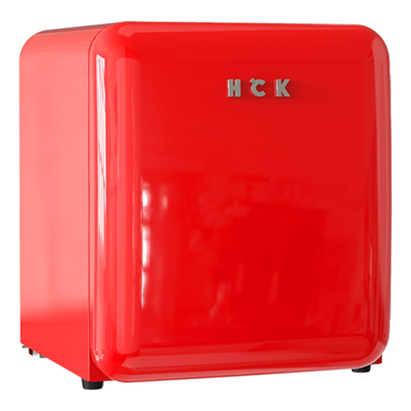 哈士奇复古小冰箱单门冰箱家用冷藏保鲜租房美妆化妆品 BC-46COC 复古红色