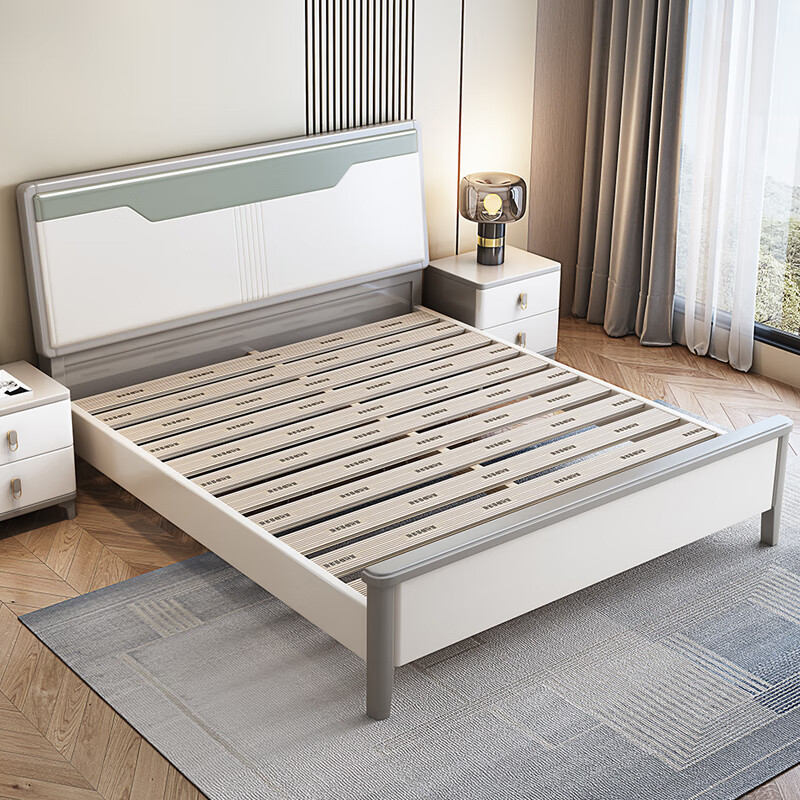 生态宜家官方直销实木双人床实木床现代简约1.8米主卧双人床1.