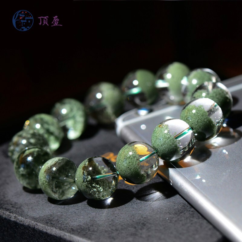 jea · pie收藏级绿幽灵聚宝盆手链 男女款鬼佬财神水晶手串 饰品送