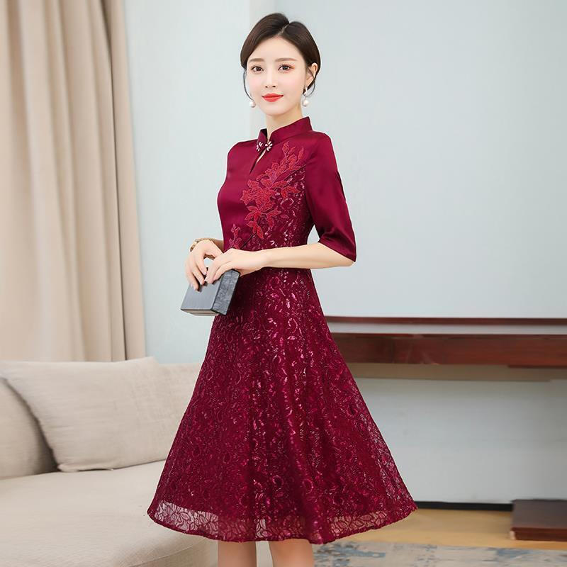 西柏图喜婆婆婚宴高贵喜庆服装婚礼妈妈装礼服钟情婚礼妈妈装连衣裙夏