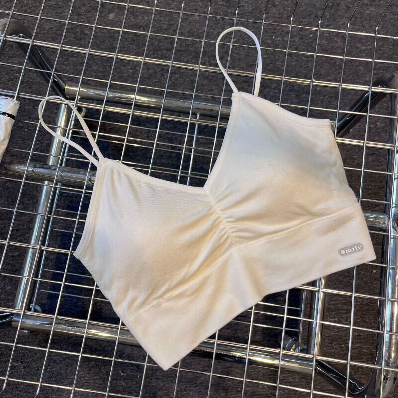 gubpmtshim美拉德内衣无钢圈交叉绑带女士美背日系新品少女字母 白色
