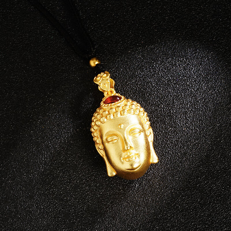 妃袖新款越南沙金佛头项链福禄吉祥男女黑绳链吊坠网红义乌小饰品 x