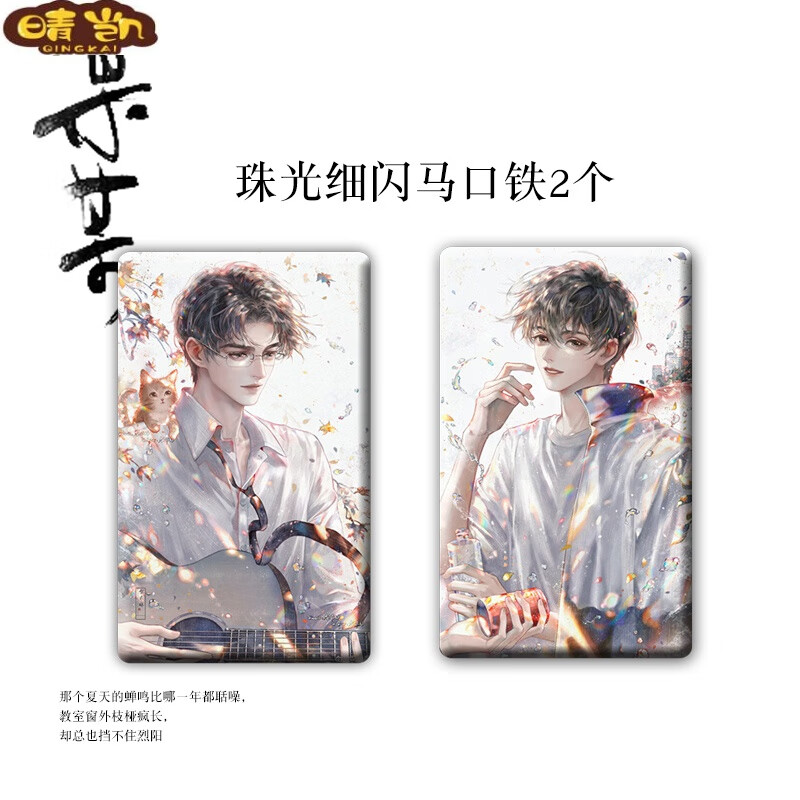 玖纹豹某某徽章盛夏原耽周边江添盛望细闪吧唧木苏里小说胸针长方形