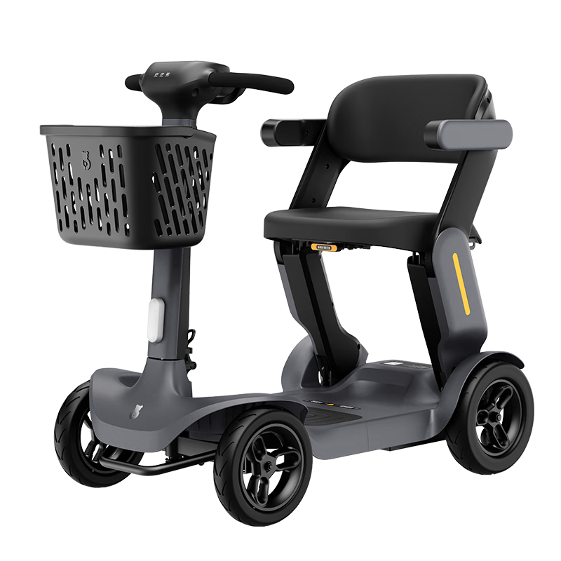 皮皮熊老年代步電動車四輪老人電動代步車折疊成人代步電動車家用S3灰