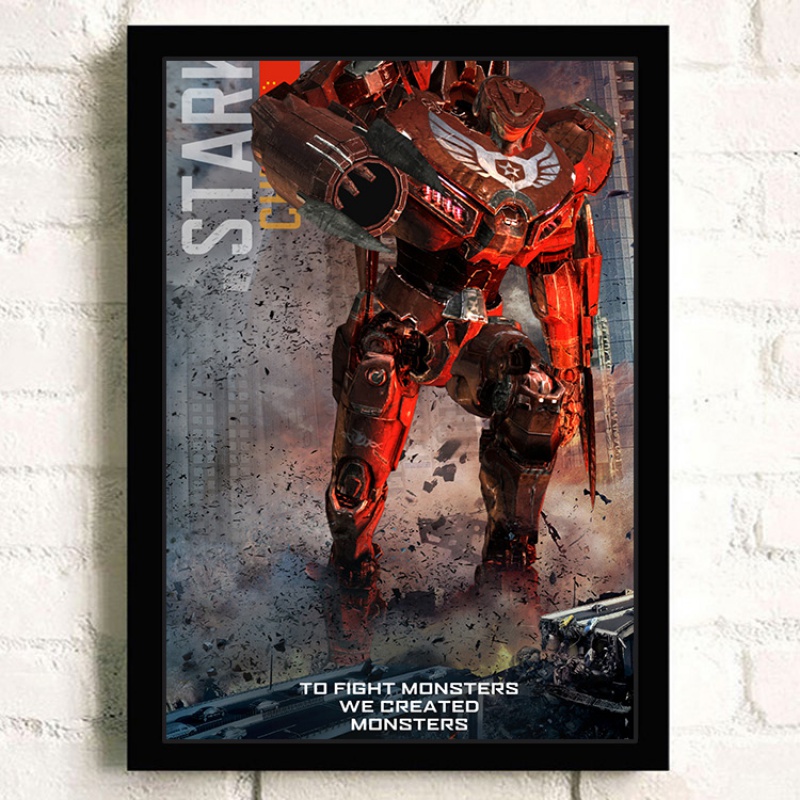 狼天影 环太平洋雷霆再起海报墙贴画科幻机甲战士机器人设计图电影