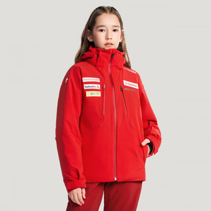 迪桑特（DESCENTE）兒童滑雪系列男女童同款防水透濕雙板滑雪服 RD-紅色 130