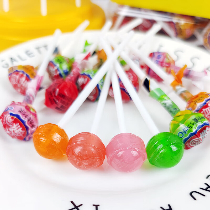 田老大彩虹棒棒糖迷你可爱创意小糖果高颜值水果味网红儿童七彩色糖