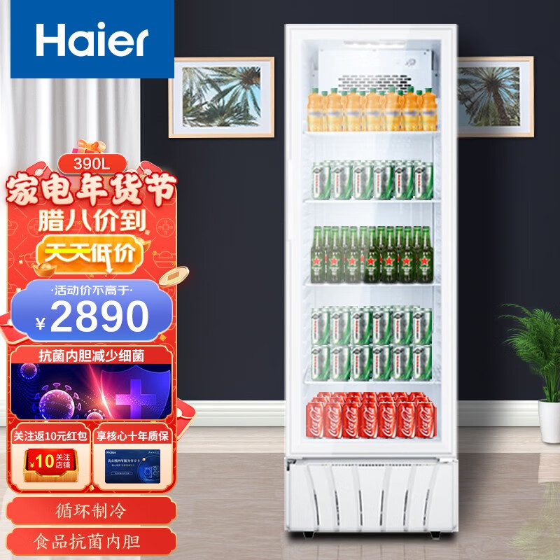 【实体店同款】海尔(haier)立式展示柜冷藏柜陈列柜超市饮料冰柜啤酒