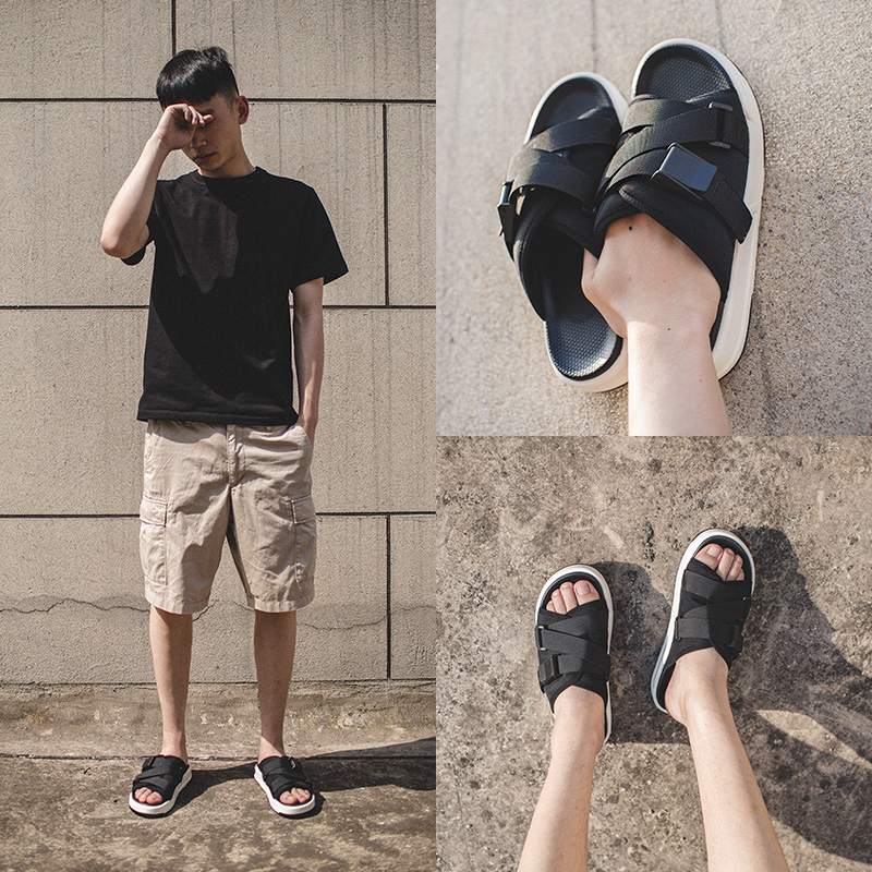 MRA拖鞋男士2021新款夏季室外沙滩凉鞋两用韩版潮流个性时尚外穿凉拖 黑色(拖鞋版) 42 男款