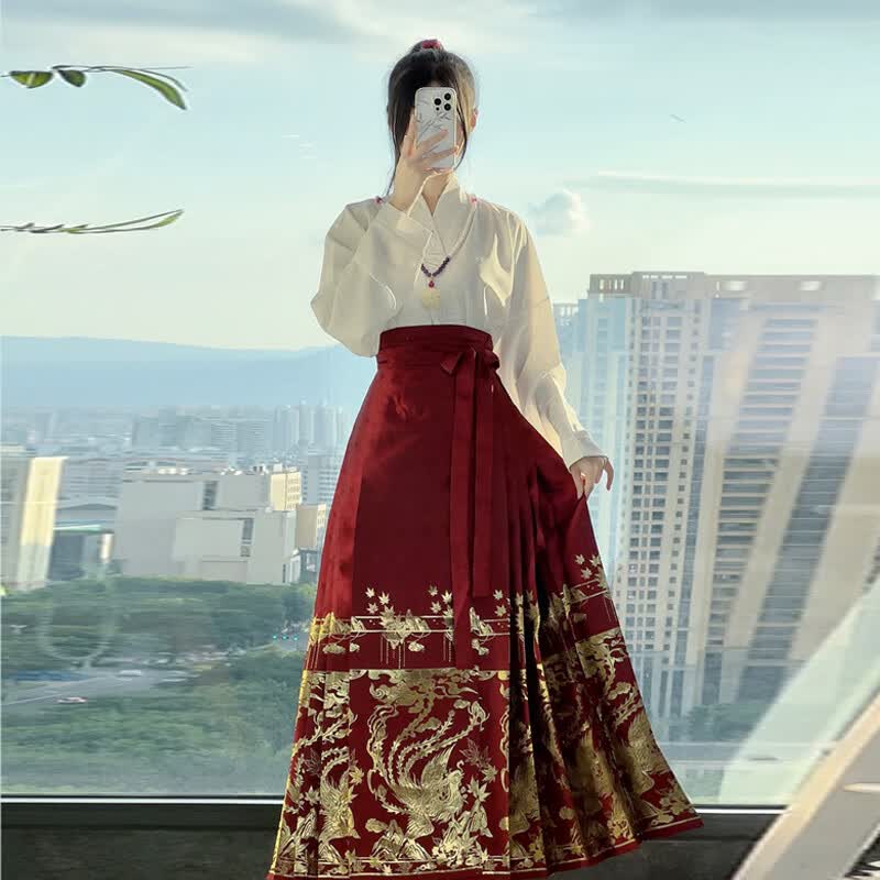 KCEX[凤山叶舞]螺钿马面裙汉服织金黑红色幻彩日常款 红色[单独马面裙] S怎么样,好用不?