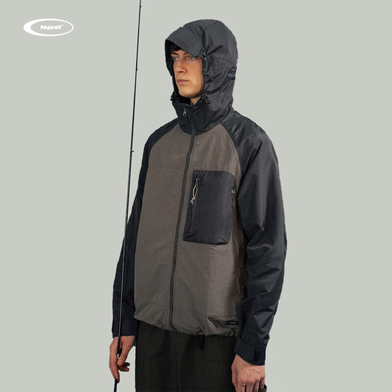 熊猫·本冲锋衣男Teflon三防面料户外防水山系撞色登山服夹克情侣外套 黑灰拼棕（有压胶） 2XL