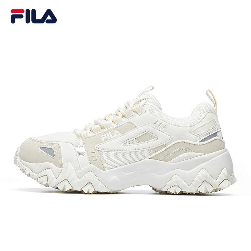 fila 斐乐官方征峰者 女子老爹鞋秋新款复古休闲运动鞋女鞋 微白/米色