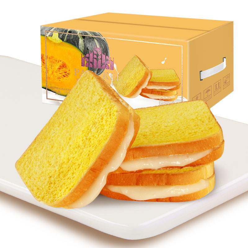 葡记【软吐司面包（南瓜乳酪味）1000g】早餐代餐下午茶休闲小吃礼盒