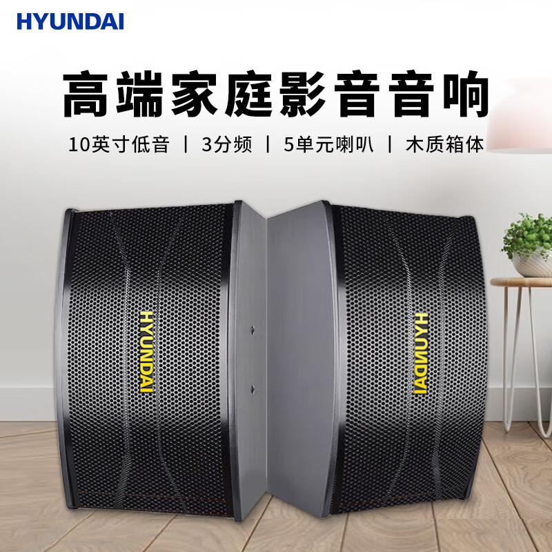 HYUNDAI現(xiàn)代專業(yè)會議室音響三分頻10英寸音箱重低音 家庭影院KTV音響 舞臺演出教室培訓展廳餐廳酒吧音箱 HY-110B音響10英寸峰值200W
