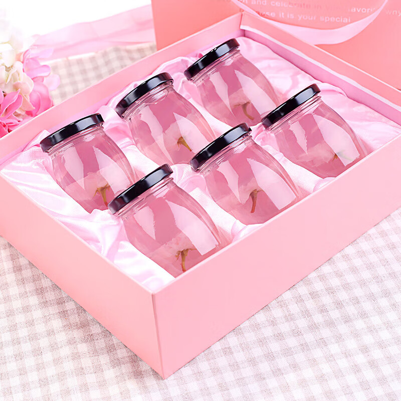 樱花果冻樱之味创意玫瑰布丁6瓶装礼盒水信520情人节圣诞生日礼物