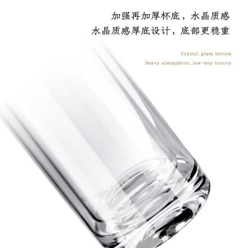 宝威玛（BVGMAV）英国玻璃杯加厚隔热泡茶杯 高档商务办公杯350ml茶水杯子 送礼物 BAL004流光金350ml