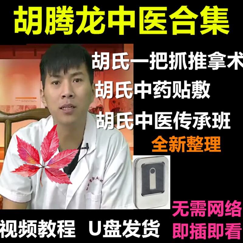 胡腾龙合集视频教程u盘胡氏一把抓推拿术中药贴敷中医传承班教学 胡腾