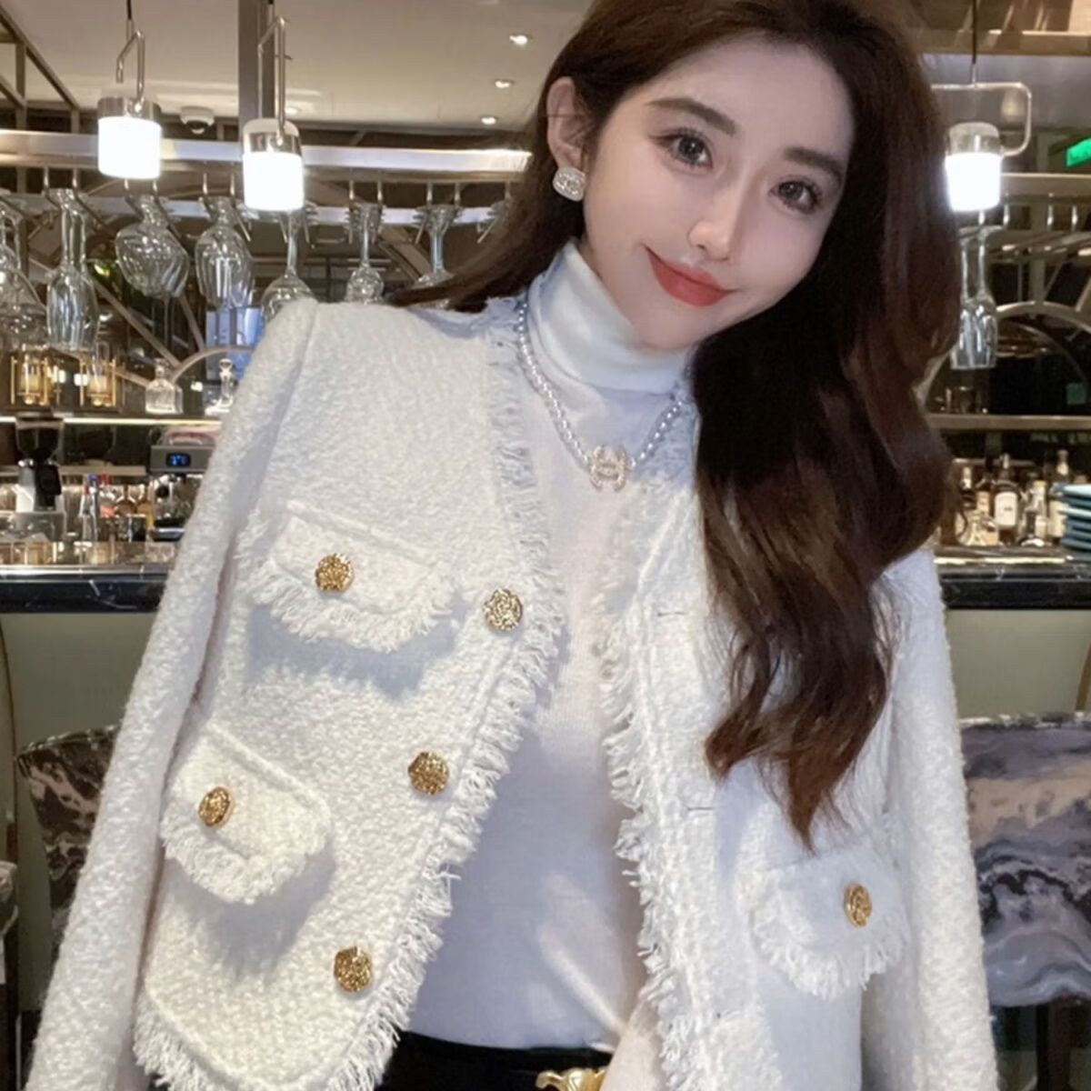 凌菲小姐(miss ling fei)小香风棉衣2024爆歀款旗舰外套春秋新款高级