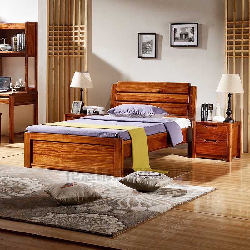 2米床现代中式家具单人床原 单体床【不带床头柜】 1200mm*2000mm