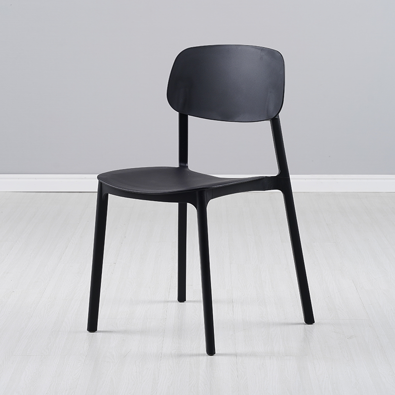 百思宜 椅子 家用餐桌椅餐厅椅子现代简约休闲椅洽谈椅靠背椅塑料椅子餐椅 黑色