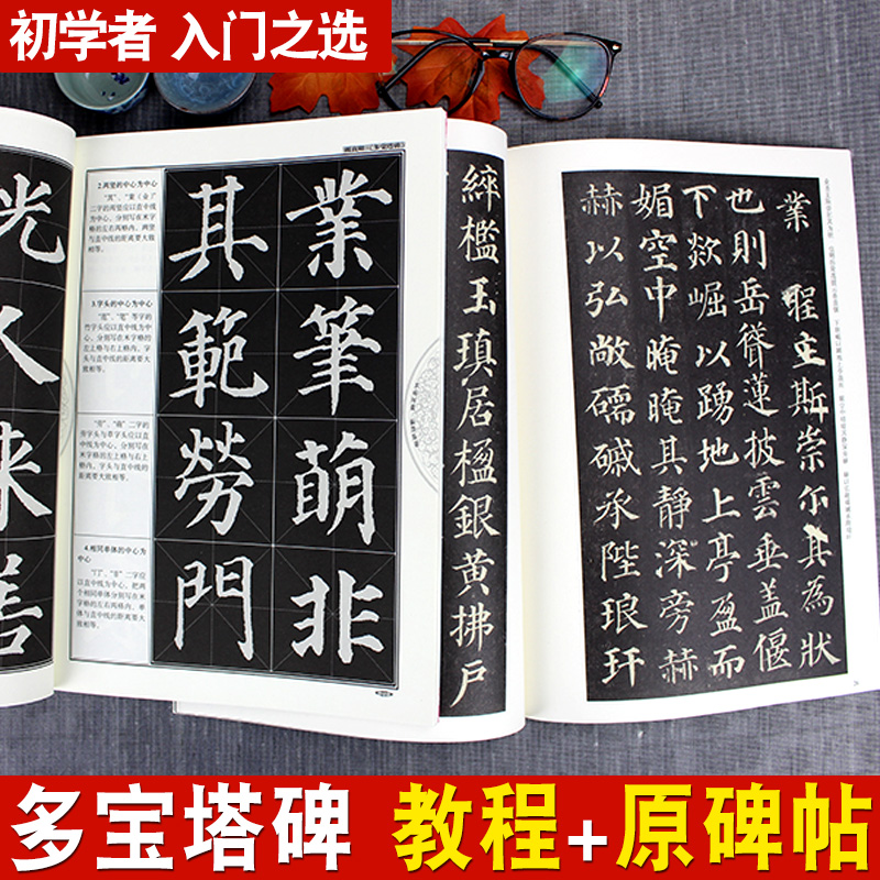 碑帖精粹 中国书法培训教程颜真卿楷书教程多宝塔碑颜体楷书入门教程