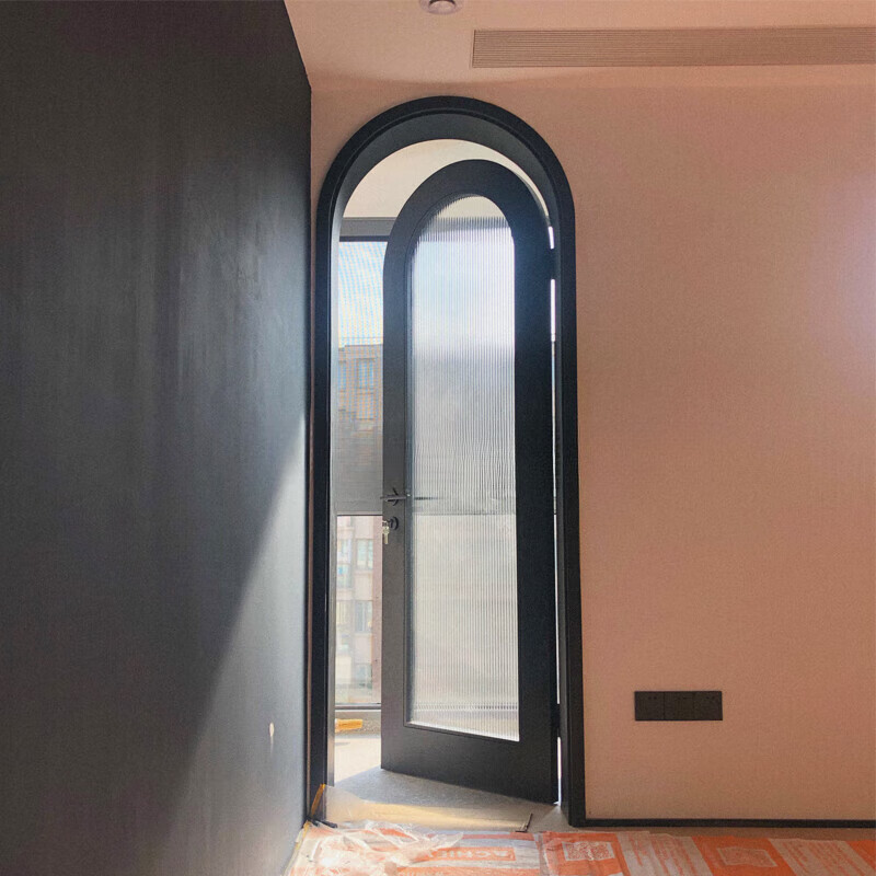 法式拱形门圆弧平开门复合实木烤漆长虹玻璃门卫生间 常规带玻璃款