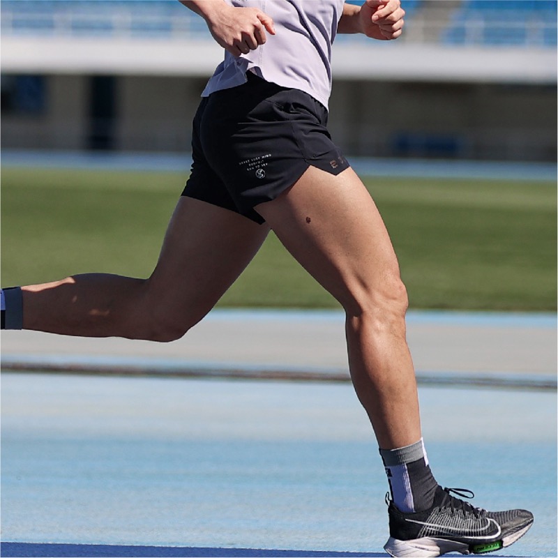 bodywit身体智慧飞天男3寸竞速跑步透气速干二合一手机袋短裤 迅疾黑