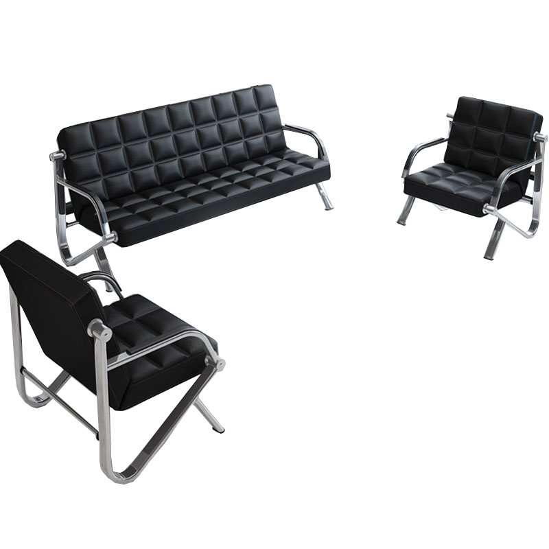 盛浪办公沙发 茶几组合现代简约小型沙发简易商务接待会客皮质办公室沙发 1+1+3