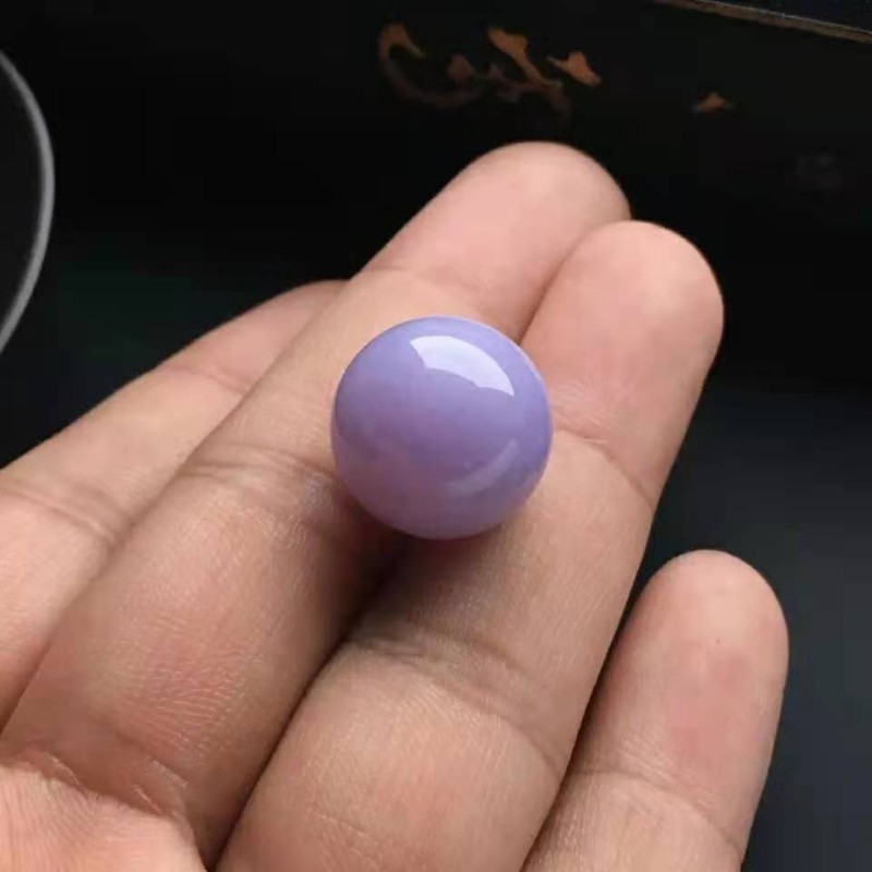 蝶灿 缅甸翡翠冰种 紫罗兰玉散珠 冰糯种圆珠 diy串手链紫色玉耳环