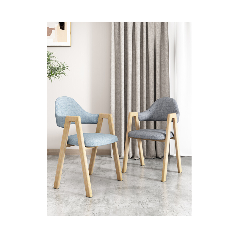 山户家具餐椅家用椅休闲懒人靠背椅子家用椅子学生写字A字椅奶茶店 原木纹+深灰色(升级款)