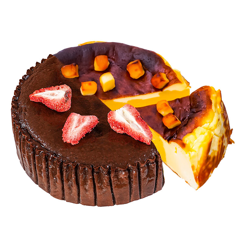 巧师傅经典原味巴斯克芝士蛋糕乳酪半熟奶酪蛋糕下午茶零食糕点甜品 2个双拼巴斯克芝士蛋糕