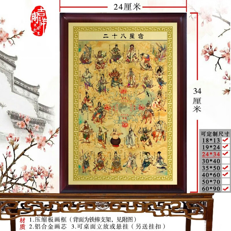 山头林村二十八星宿图人物神像  六丁六甲画像坛图挂画制作  28星宿画