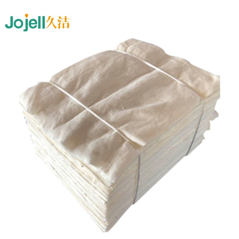 久洁（Jojell）擦机布优质针织纯棉工业抹布不褪色吸水吸油擦油布大块碎布布料40标准尺寸50斤白色装