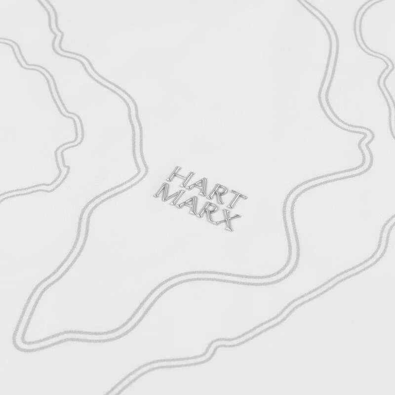 哈特马克斯男士涤氨薄珠地凉感大印花短袖T恤 珍珠白 M (170)