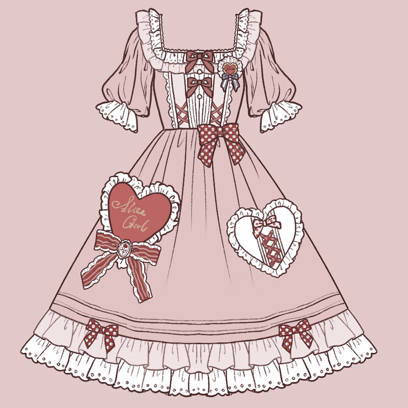 韩蔓语原创糖果甜心lolita可爱洋装夏萝莉少女爱心泡泡