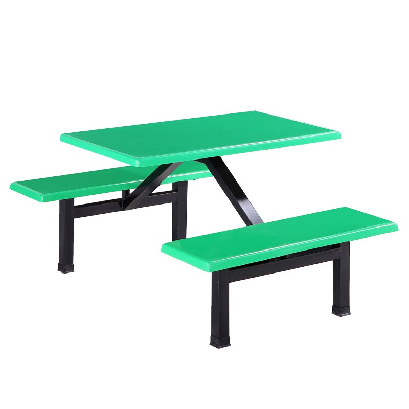 吴汉匠家具 食堂餐桌椅学校员工餐厅桌椅玻璃钢餐桌椅连体餐桌椅4人