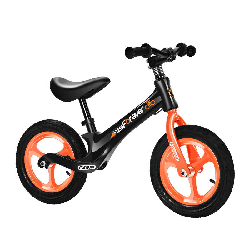  FOREVER 平衡车儿童滑步车2-6岁无脚踏自行车12寸 黑橙