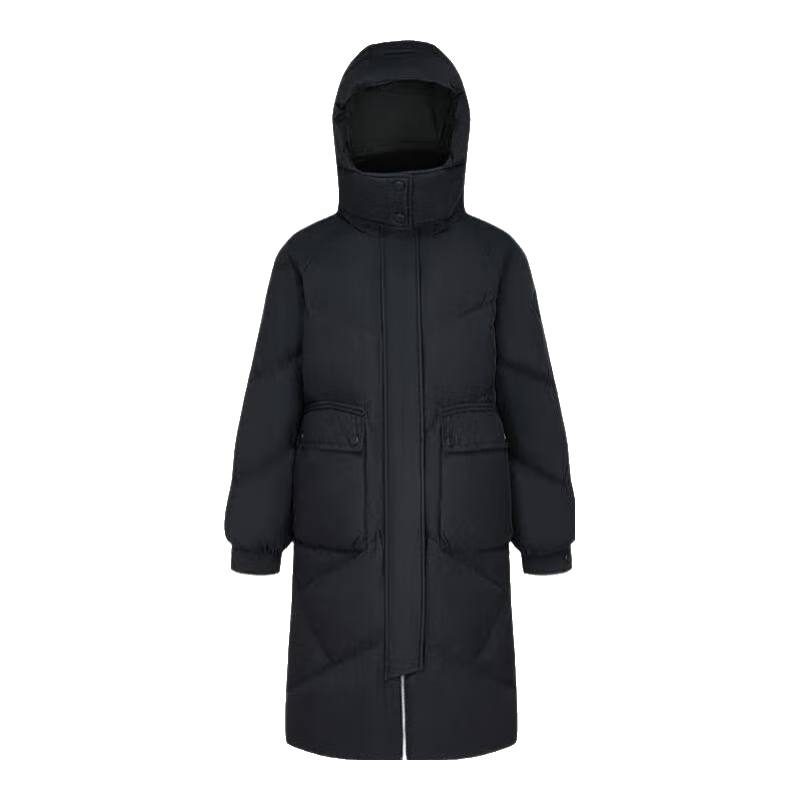 波司登（BOSIDENG）羽绒服女中长款脱卸帽加厚新国标90绒商场同款修身外套 【店长推荐】黑色8056 M 165/88A 体重约120-140斤