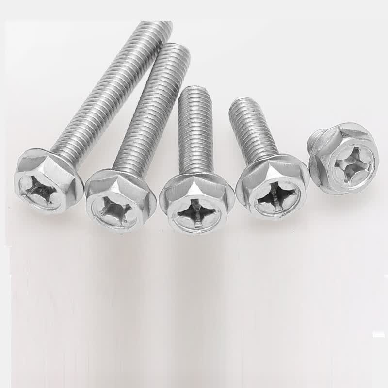304不锈钢十字法兰螺丝外六角凹穴法兰面螺栓带齿螺丝价格是1000个的
