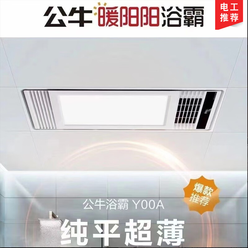 公牛(bull)浴霸多功能暖阳阳浴霸室内加热器吸顶嵌入式取暖照明 y00a
