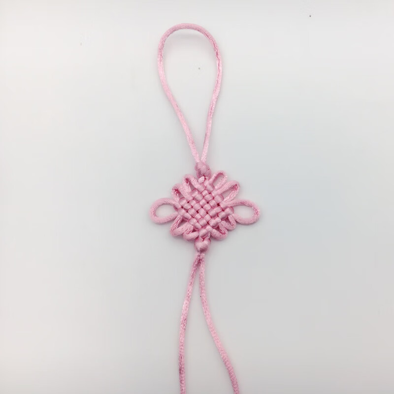 獅子頭 6盤結流蘇穗子手工小號中國結掛件新年掛飾品手工編織家居掛飾新年禮物 虎年 粉紅色 六盤結