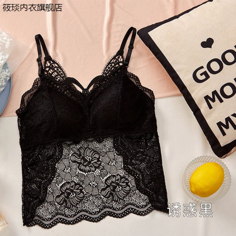 蝴蝶美背文胸蕾丝蝴蝶美背网红同款吊带裹胸性感聚拢无钢圈文胸打底外