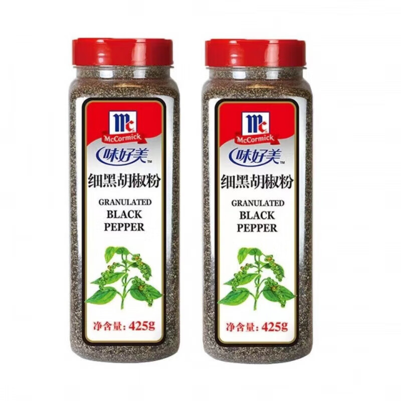 味好美（McCormicK）細(xì)黑胡椒粉425g商用黑胡椒碎意面披薩烤肉牛排燒烤 粗黑4瓶