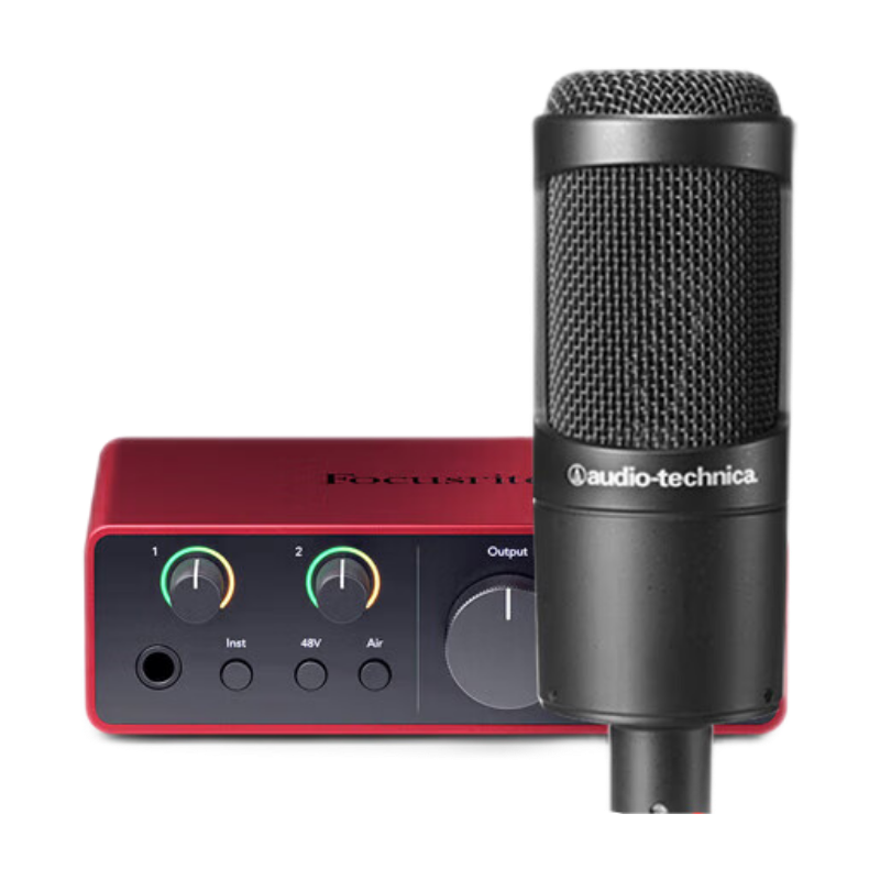 鐵三角（Audio-technica） AT2035直播麥克風主播專用 麥克風話筒k歌 主播專業(yè)錄音話筒 專業(yè)設備 電腦麥克風聲卡調(diào)試 AT2035+?？怂固豐olo四代聲卡套裝