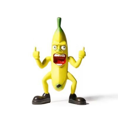 oqb邪恶香蕉人无聊了一个中指香蕉创意搞怪装饰品摆件朋友生日礼物