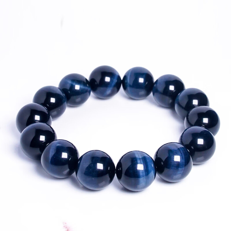 歌盼 天然蓝虎眼石手链男 蓝色猫眼石虎睛石手串转运生日礼物 5a 8mm